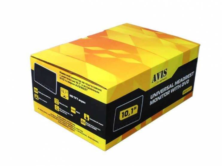 Навесной монитор на подголовник AVIS AVS1033T с диагональю 10.1" и встроенным DVD плеером
